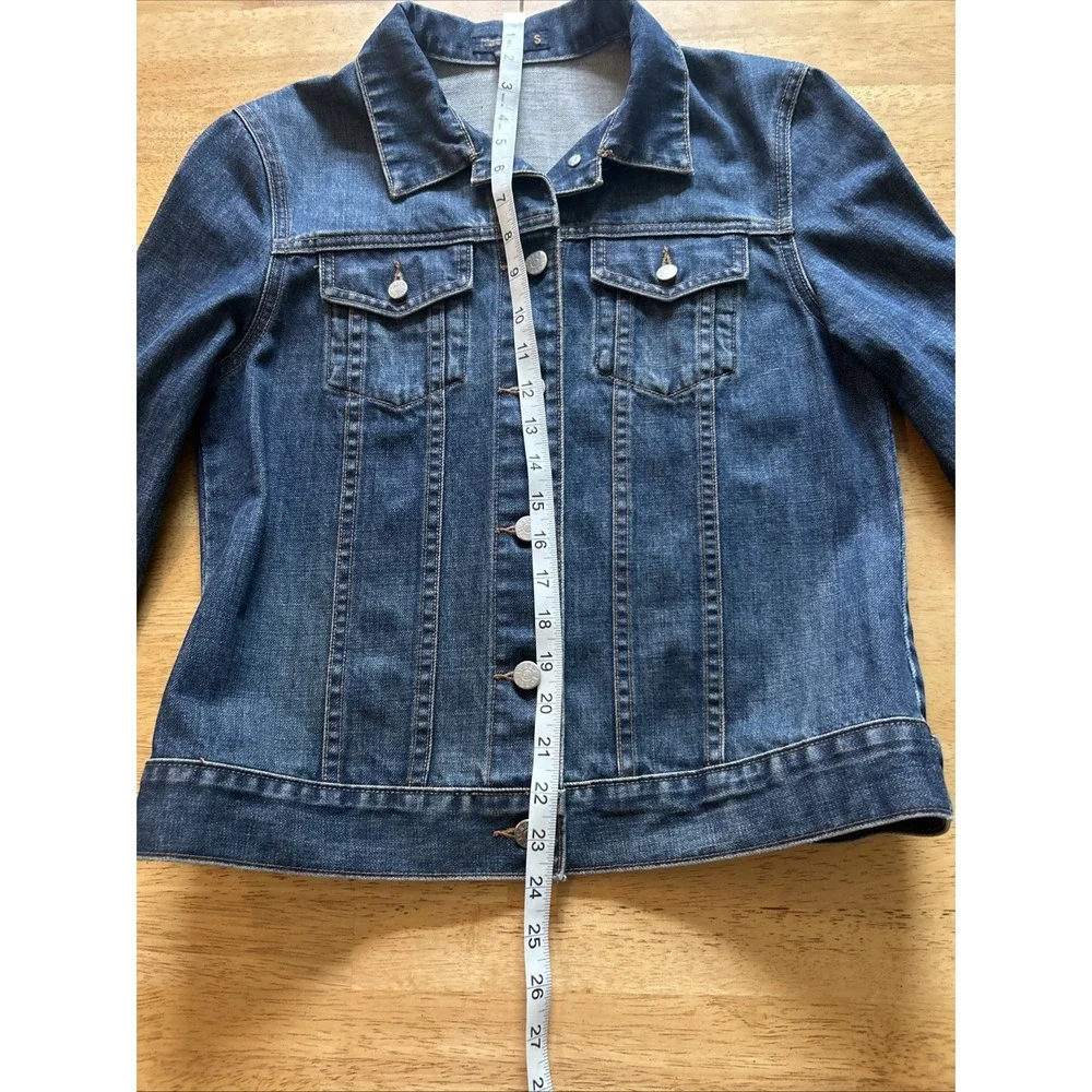 J Crew Dark Wash Distress Long Sleeve Denim Jacket Women's Size S - Picture 8 of 12